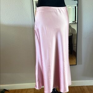 Zeagoo Blush Satin Maxi Skirt